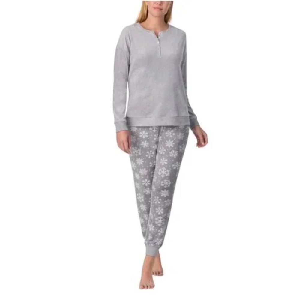 818.Nautica Gray Snowflake Pajama Set